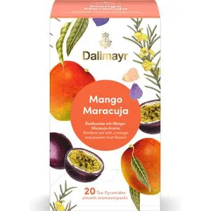 Dallmayr Tee Pyramiden Mango-Maracuja - Fruchtiger Rooibostee mit Mango-Maracuja-Aroma in hochwertigen Pyramidenbeuteln, ideal für ein erfrischendes Teeerlebnis. Genießen Sie 20 Beutel à 50g.
