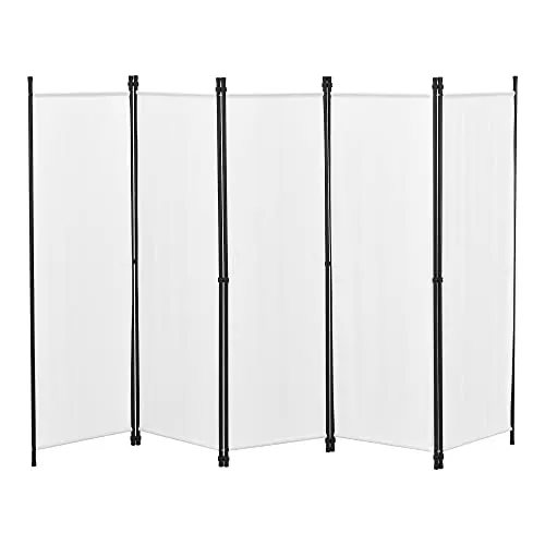 Raumteiler Huesca 5-teilig 250x171cm - Paravent Trennwand aus stabilem Stahl, ideal als Sichtschutz oder Raumteiler für Balkon und Terrasse, schnell aufbaubar und platzsparend zusammenklappbar.