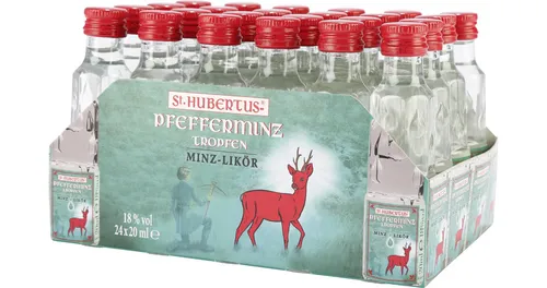 ST. Hubertus Tropfen Pfefferminz Likör 24 x 0,02 Liter
