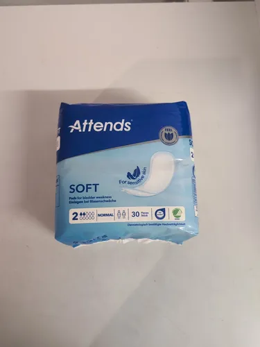 Attends Soft 2 Normal Großpackung - 30 Stück - Inkontinenzeinlagen für Unisex, mit einer Saugfähigkeit von ca. 350 ml - ideal für leichte bis mittlere Inkontinenz.