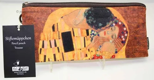 Stiftemäppchen / Schlamperrolle / Federmappe Gustav * KLIMT * Der Kuss