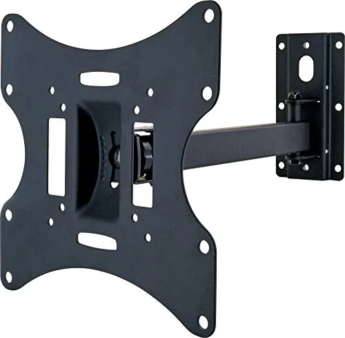 SCHWAIGER -LWH040 011- TV-Wandhalterung für Flachbildschirme mit 58-107 cm (23-42 Zoll) | Halterung für LED 4K OLED | schwenkbar mit 2 Gelenken | max. Belastung von 30 kg | schwarz, Silber