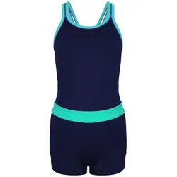 Aquarti Mädchen Badeanzug Racerback in Blau/Grün, Größe 152 - Bademode mit sportlichem Racerback-Design, ideal für Schwimmunterricht und Freizeitaktivitäten.