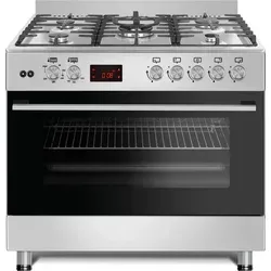 Gasline GAG90PINEX Gas-Standherd 90cm - Grill & Herd mit 5 leistungsstarken Brennern und Elektro-Gas Backofen, ideal für kreative Kochabenteuer und vielseitige Zubereitungsmöglichkeiten.