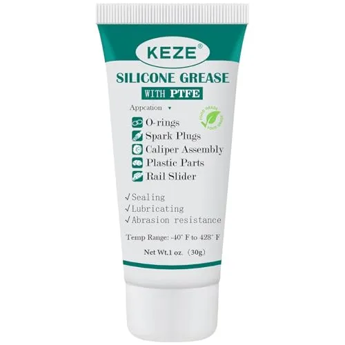 KEZE 92003 Silikonfett mit PTFE, Schmiermittel auf Teflonbasis, Silikonfett in Tube für Maschinen, Auto-Gummidichtungen, Wasserhahn-O-Ringe,28g pro Stück, 1er-Pack
