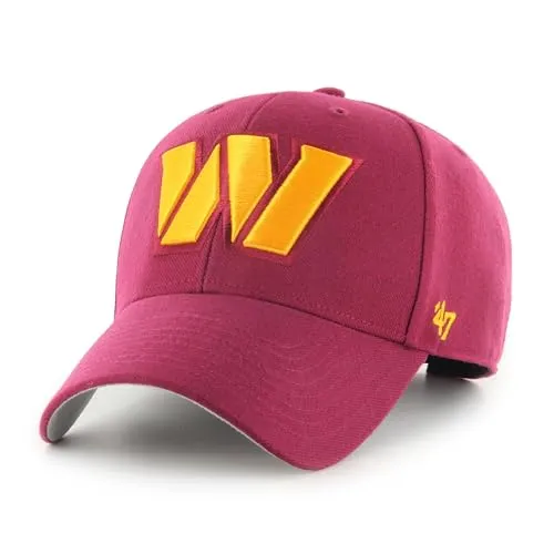 '47 NFL Washington Commanders MVP Unisex-Baseballkappe, Verstellbarer Klettverschluss, Einheitsgröße, Team Logo, Farbe Schwarz