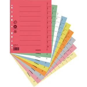 DONAU Trennblätter 8610001S-99, A4, farbig sortiert, 250g/m² Karton, 100 Stück