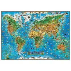 Kinderweltkarte für Kinder, Wandposter