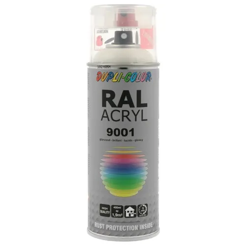 Dupli Color RAL-Lack RAL ACRYL RAL 9001 cremeweiß glänzend 400 ml 354793