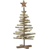 vidaXL Weihnachtsbaum mit Ständer Braun 90cm aus Massivholz Teak - Rustikaler Weihnachtsbaum aus massivem Teakholz, 90 cm hoch, mit stabilem Stand. Ideal für Wohnzimmer und Flure, einfach aufzubauen und pflegeleicht – bringt festliche Atmosphäre in jeden Raum!
