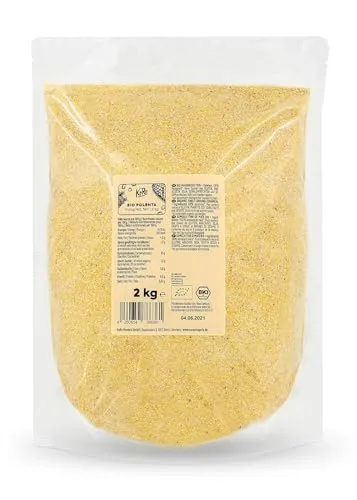 KoRo - Bio Polenta 2 kg - 100% feiner Maisgrieß für cremige Polenta - Ohne Farbstoffe, Geschmacksverstärker und Konservierungsstoffe - Aus kontrolliert biologischem Anbau - Vegan - Ballaststoffreich…