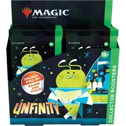 Magic: The Gathering Unfinity Collector Booster Box - Entdecke die Magic: The Gathering Unfinity Collector Booster Box! Jedes Display enthält 12 Packs mit einzigartigen Karten, darunter Foils und eine wertvolle Box-Topper-Karte. Perfekt für Sammler und Spieler, um die Sammlung zu erweitern!