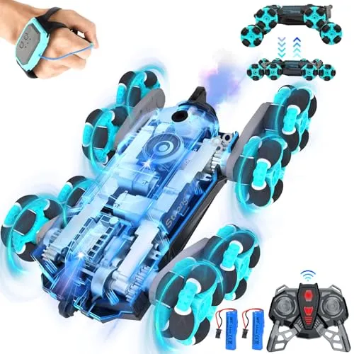 Nauotk Ferngesteuertes 8WD Stunt Drift Car - App- & ferngesteuerte Autos mit 360° Drehfunktion, LED-Lichtern und wiederaufladbaren Batterien für bis zu 60 Minuten Spielspaß – ideal für Kinder ab 4 Jahren!