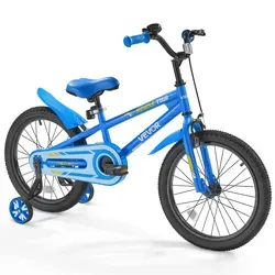 VEVOR Kinderfahrrad 18 Zoll BMX-Stil mit Stützrädern - Robustes 18 Zoll Kinderfahrrad für Jungen & Mädchen, ideal für Kinder von 110-140 cm. Mit doppeltem Bremssicherheitssystem für sicheres Fahren und einfache Montage in nur 5 Minuten.