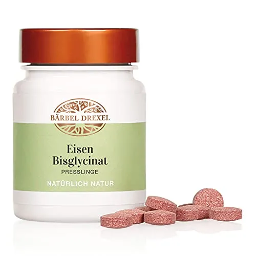 BÄRBEL DREXEL® Eisen Tabletten - Hoch Bioverfügbares Eisen Bisglycinat - Eisenpräparate zur Unterstützung der Blutbildung und Eisenversorgung, ideal bei erhöhtem Bedarf wie Schwangerschaft oder Eisenmangel. 100% vegan, ohne Gentechnik, für optimale Bioverfügbarkeit.