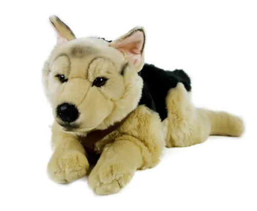 Kuscheltier Schäferhund 62 cm – Beiger & Schwarzer Plüschhund - Hochwertiges Plüschtier in Form eines Schäferhundes, ideal zum Kuscheln und Spielen. Mit einer Größe von 62 cm perfekt für Kinder und als Dekoration im Kinderzimmer.