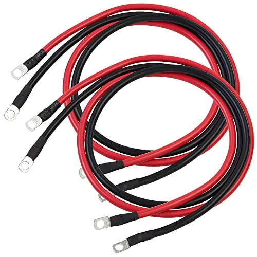 revolt Kfz-Stromkabel: 4er-Set Batteriekabel, je 100 cm, 16 mm², rot/schwarz (Wechselrichterkabel, Batterieverbindungskabel, Akku Ladegerät)