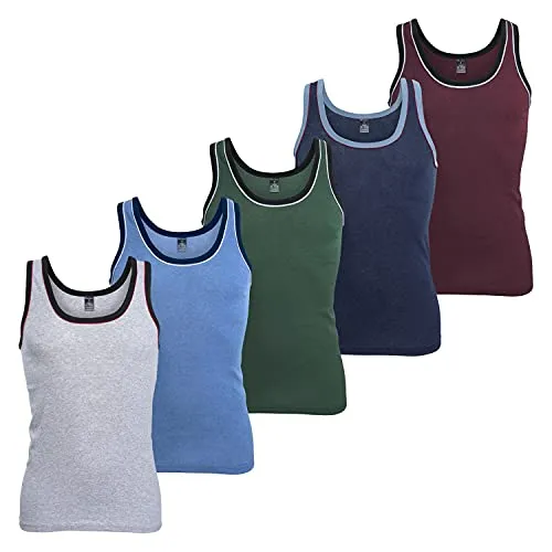 MT Unterhemd Herren Melange Tank-Top 5er Pack von MT