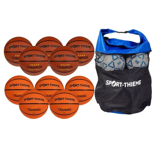 Sport-Thieme Basketball Set für Jugendliche – 10 Basketbälle im Ballsack - Ideal für Kinder und Jugendliche: Das Sport-Thieme Basketball Set bietet 10 hochwertige Bälle der Größen 5 und 6 im praktischen Ballsack. Perfekt für Training und Spiel in der Halle oder im Freien.