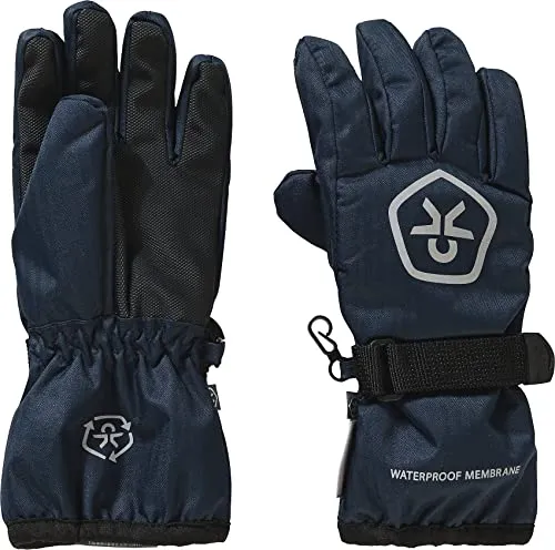 Color Kids Funktionsfingerhandschuhe Dunkelblau, Größe 116-128 - Wasserdichte und atmungsaktive Kinderfingerhandschuhe mit rutschhemmender Innenhand und reflektierenden Details - perfekt für kalte Tage!