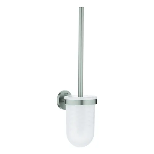 GROHE Essentials Toilettenbürstengarnitur 40374001 - Klobürsten mit Wandmontage und verdeckter Befestigung, besticht durch die GROHE StarLight Chromoberfläche für langlebigen Glanz.