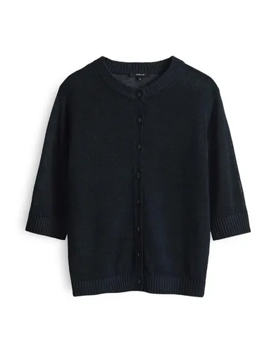 OPUS Damen Strickjacke DATINA Slim - Softer Feinstrick-Klassiker in Coal Blue, Größe 36 - Strickjacke für Damen, kombinierbar für Büro und Freizeit, aus hochwertigem Feinstrick für ein angenehmes Tragegefühl und stilvolle Eleganz.