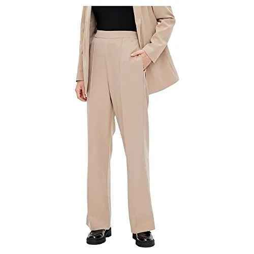 PIECES Damen Pcbossy Hw Wide Pants Noos Hose, Silver Mink, M EU