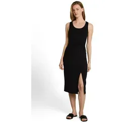 TOM TAILOR Denim Damen Kleid - Stylisches, ärmelloses Midi-Kleid mit Knotendetail und Schlitz, ideal für Freizeit und besondere Anlässe. Der leichte Stretch-Stoff sorgt für hohen Tragekomfort und eine perfekte Passform.