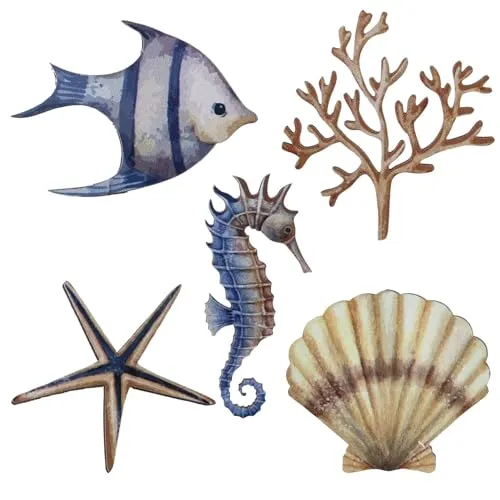 Santex Streudeko Muschel Seepferd Koralle Seestern Fisch Maritme Deko 10 Stück