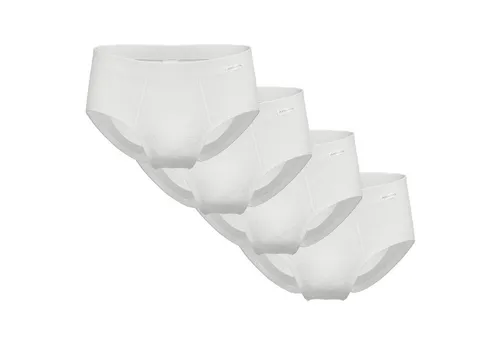 AMMANN Herren Slips 4er Pack - Bequeme Baumwollunterwäsche in Weiß XL - Herrenunterhosen aus 100% Baumwolle im praktischen 4er Pack, mit Eingriff und weichem Bund für höchsten Tragekomfort. Ideal für den täglichen Gebrauch.