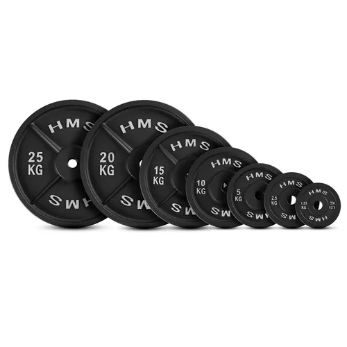 HMS Hantelscheibe Black 10 kg - Ideal für Krafttraining und Home Gym - Massive Gusseisen-Hantelscheibe mit 10 kg für effektives Krafttraining. Robuste Qualität und modernes Design für dein Home Gym.