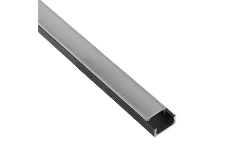 tktrading24 LED-Stripe-Profil A15 LED Aluprofil Schwarz mit Abdeckung – Premium LED-Profil