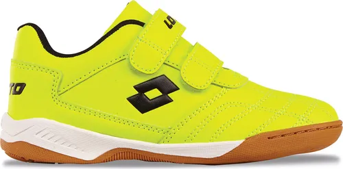 Lotto Hallenschuh mit Klettverschluss gelb 32 EU - Sneaker für Kinder, ideal für Sportarten wie Badminton und Volleyball, mit praktischem Klettverschluss für einfachen Einstieg und sicheren Halt.