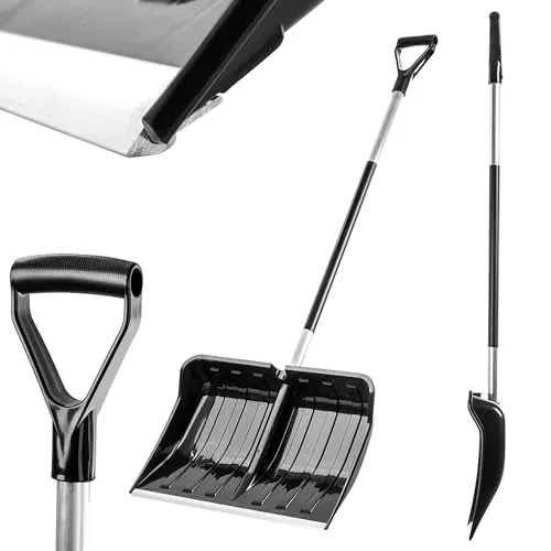 KADAX Schneeschaufel mit Aluminiumgriff - Schneeschieber aus robustem Kunststoff mit ergonomischem D-Griff, ideal für schnelles Schneeräumen und komfortable Handhabung dank leichtem Aluminiumstiel.