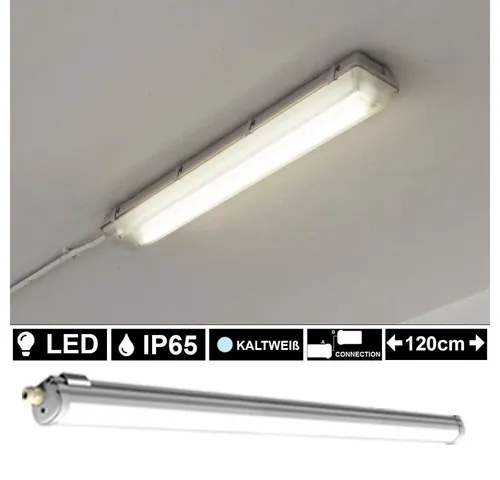 etc-shop LED Deckenleuchte, 36W, Kaltweiß, IP65 - Robuste LED Deckenleuchte für Werkstätten und Garagen. Mit 4320 Lumen sorgt sie für helle Ausleuchtung. Ideal für feuchte Umgebungen dank IP65 Schutzart. Fest verbautes LED-Leuchtmittel inklusive.