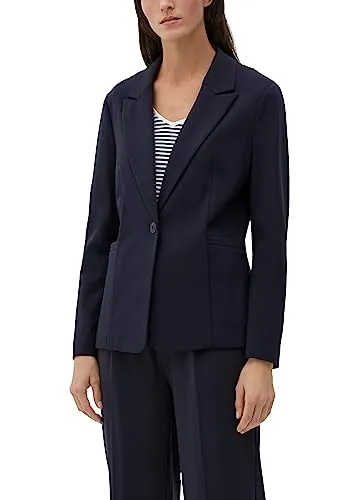 s.Oliver Women's 2128961 Blazer, Blau, Größe 36 - Eleganter Damen Blazer in taillierter Passform aus elastischem Twill, ideal für Business-Anlässe, mit Reverskragen und praktischem Knopfverschluss.