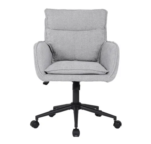 HOME DELUXE Schreibtischstuhl CORA - Höhenverstellbarer Bürostuhl in Grau - Bürostühle mit gepolsterter Rückenlehne, ideal für Fliesen-, Beton- und Laminatböden. Ergonomisch mit verstellbarer Sitzhöhe und Armlehnen für optimalen Komfort.