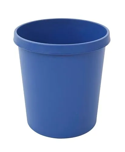 PROREGAL Klassischer runder Kunststoff Papierkorb | 18 Liter, HxBxT 32x31x31cm | Blau