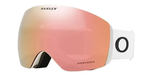Oakley Flight Deck Prizm Skibrille - Matte White mit Prizm Sage Gold - Skibrille für Freeride und alpines Skifahren, bietet optimalen Blendschutz mit Lichtaufnahme Kategorie 3 für herausragende Sicht bei stark blendenden Bedingungen.