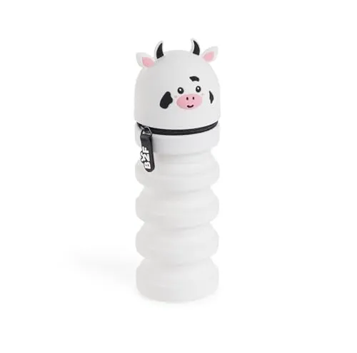 Back2Fun - Ausziehbares 2-in-1-Mäppchen, weiß, ø65 x 185 mm, Kuhstück