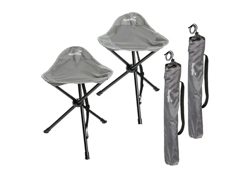 Skandika Campingstuhl Dreibeinhocker Tomperi - Klappbarer Campinghocker für Outdoor - Klappstuhl für Outdoor-Aktivitäten, belastbar bis 100 kg, mit rutschfesten Füßen und Tragetasche für einfachen Transport. Ideal für Camping und Freizeit!