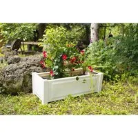 KHW Pflanzkasten rechteckig, weiß - Hochwertiger UV-beständiger Blumenkasten, ideal für Kübelpflanzen und langlebig in verschiedenen Farben erhältlich