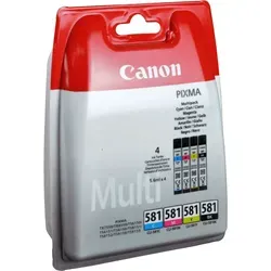 Canon CLI-581 BK C M Y Druckerpatronen 4er-Set - Originalqualität für bis zu 1.000 Seiten, ideal für zuverlässige Druckaufträge im Büro und Home Office