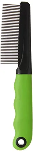 Ferplast Kamm für mittel- und langhaarige Hunde und Katzen, abgerundete Chromzähne, rutschfester Griff