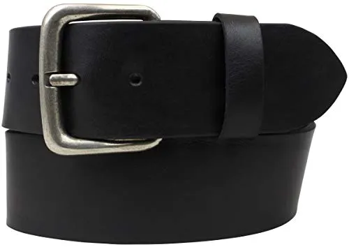 BELTINGER Jeansgürtel aus Vollrindleder 5 cm | Leder-Gürtel für Herren 50mm | Breiter Herren-Gürtel aus echtem Leder | Schwarz 110cm