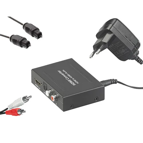 auvisio HDMI auf optisch: HDMI-Audio-Konverter mit Cinch- und Toslink-Kabel