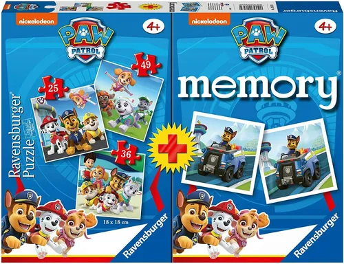 RAVENSBURGER PUZZLE + MEMORY*PAW PATROL*25 + 36 + 49 TEILE*OVP 3