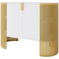 Mirjan24 Oval Kommode in Gold und Weiß in gold von Mirjan24