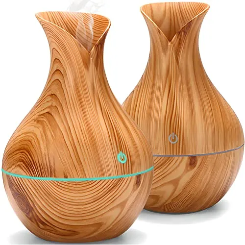 Luftbefeuchter Diffuser Aroma Holz – Ultraschall LED Duftlampe