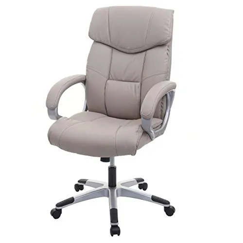 Mendler Bürostuhl HWC-A71 - Eleganter Chefsessel in Taupe-Grau - Bürostuhl mit stufenloser Höhenverstellung und Wippmechanik, ideal für höchsten Sitzkomfort im Home Office oder Büro.